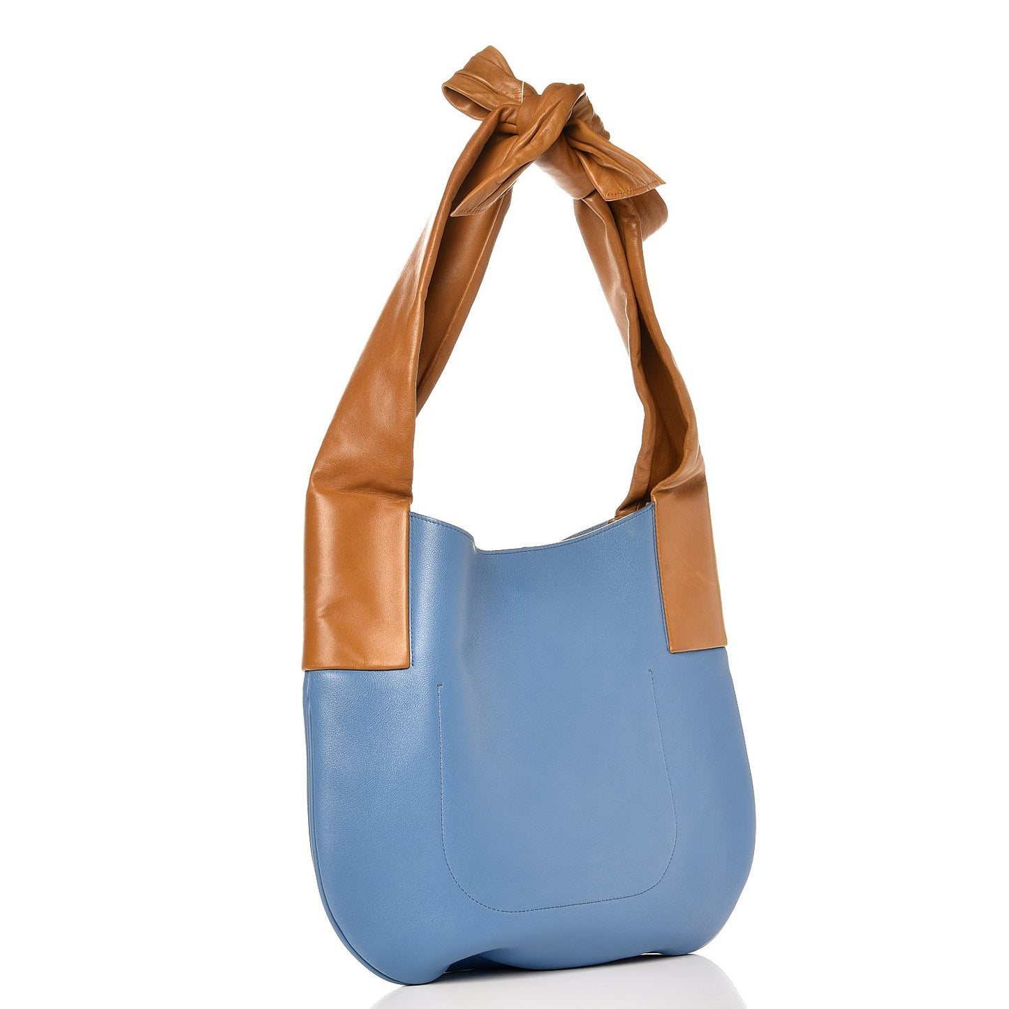 Calfskin Large Ribbon Shoulder Bag Blue