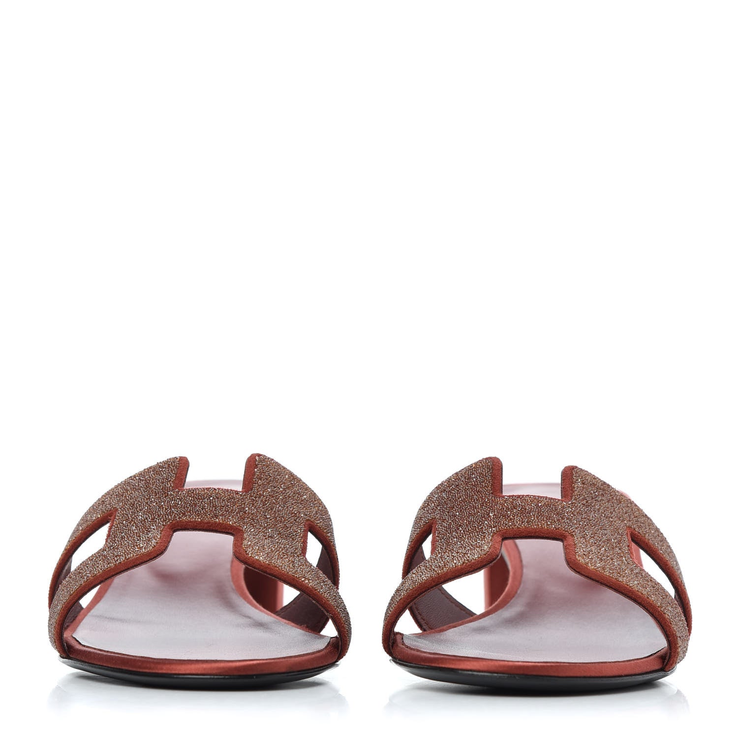 Hermes Suede Goatskin Crystal Powder Oasis Sandals 39 Rouge Tomette 2 of 14