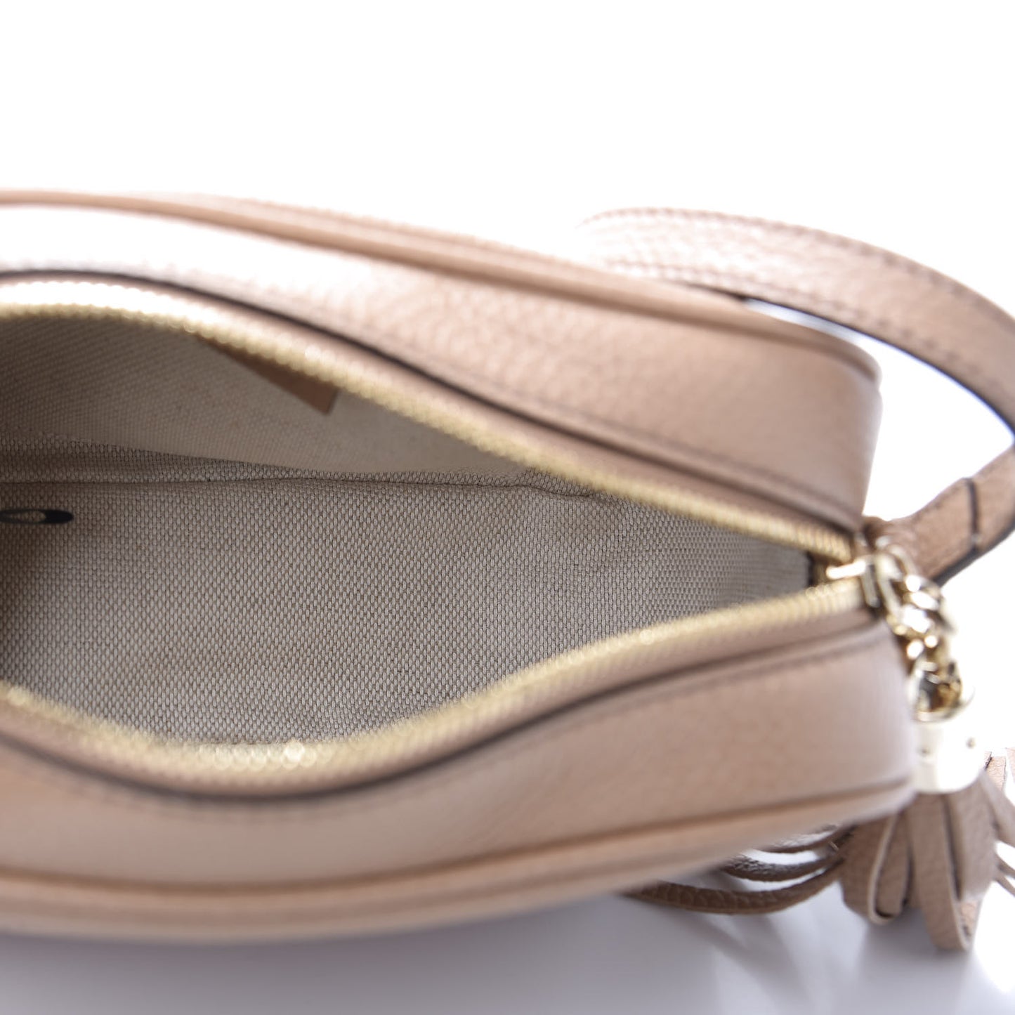 Pebbled Calfskin Small Soho Disco Bag Camelia
