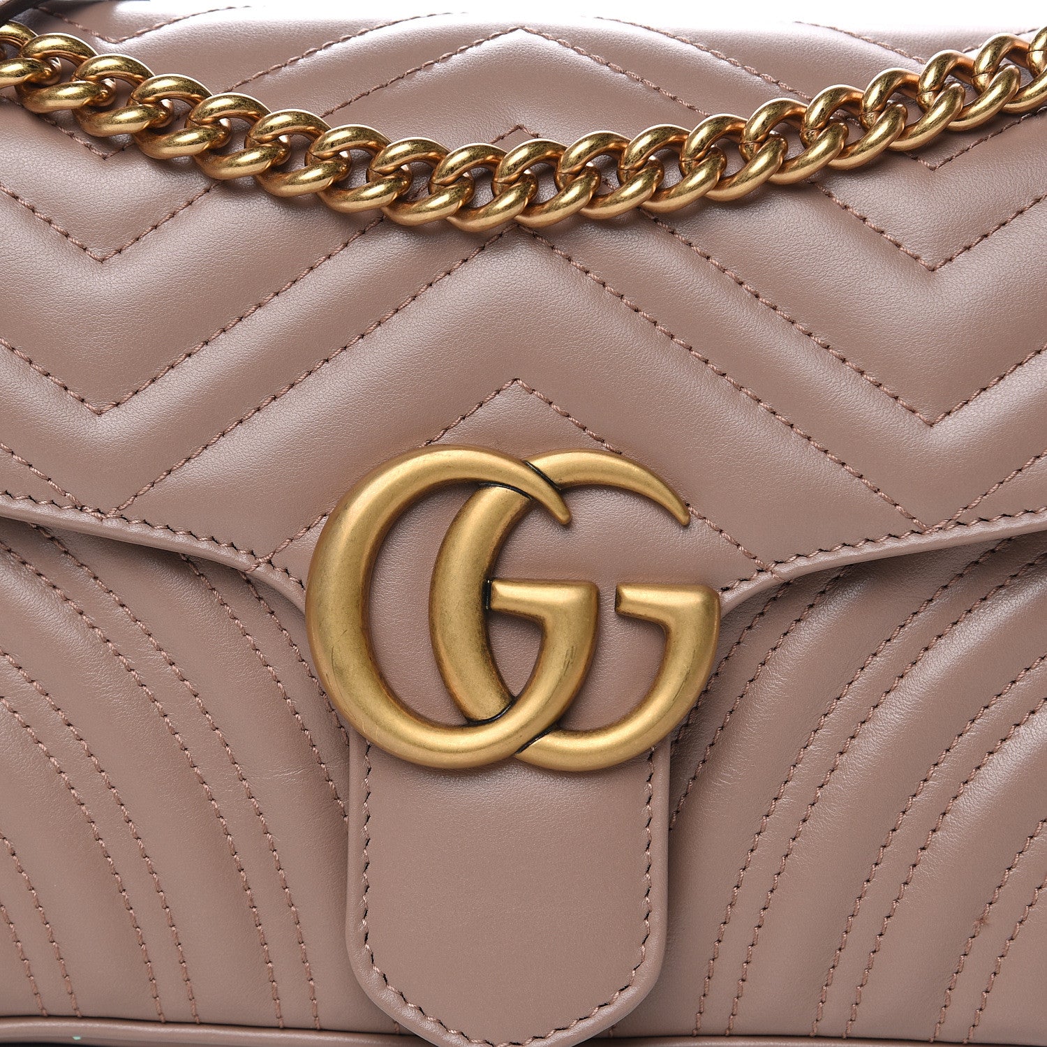 Gucci Calfskin Matelasse Small GG Marmont Shoulder Bag Porcelain Rose 11 of 11