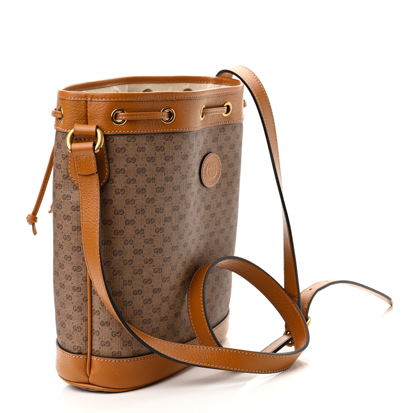 X DISNEY Mini Vintage GG Supreme Monogram Bucket Bag Beige Vintage Sun Oil