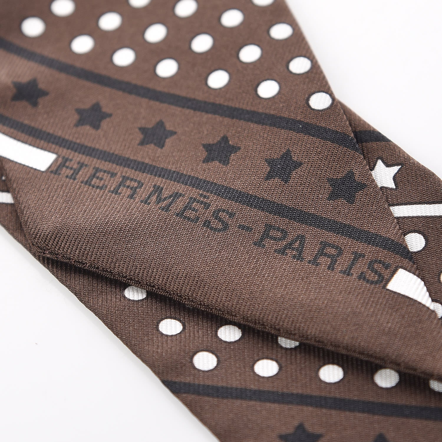 Hermes Silk Les Flacons Bandana Twilly Marron Vert Blanc 5 of 5