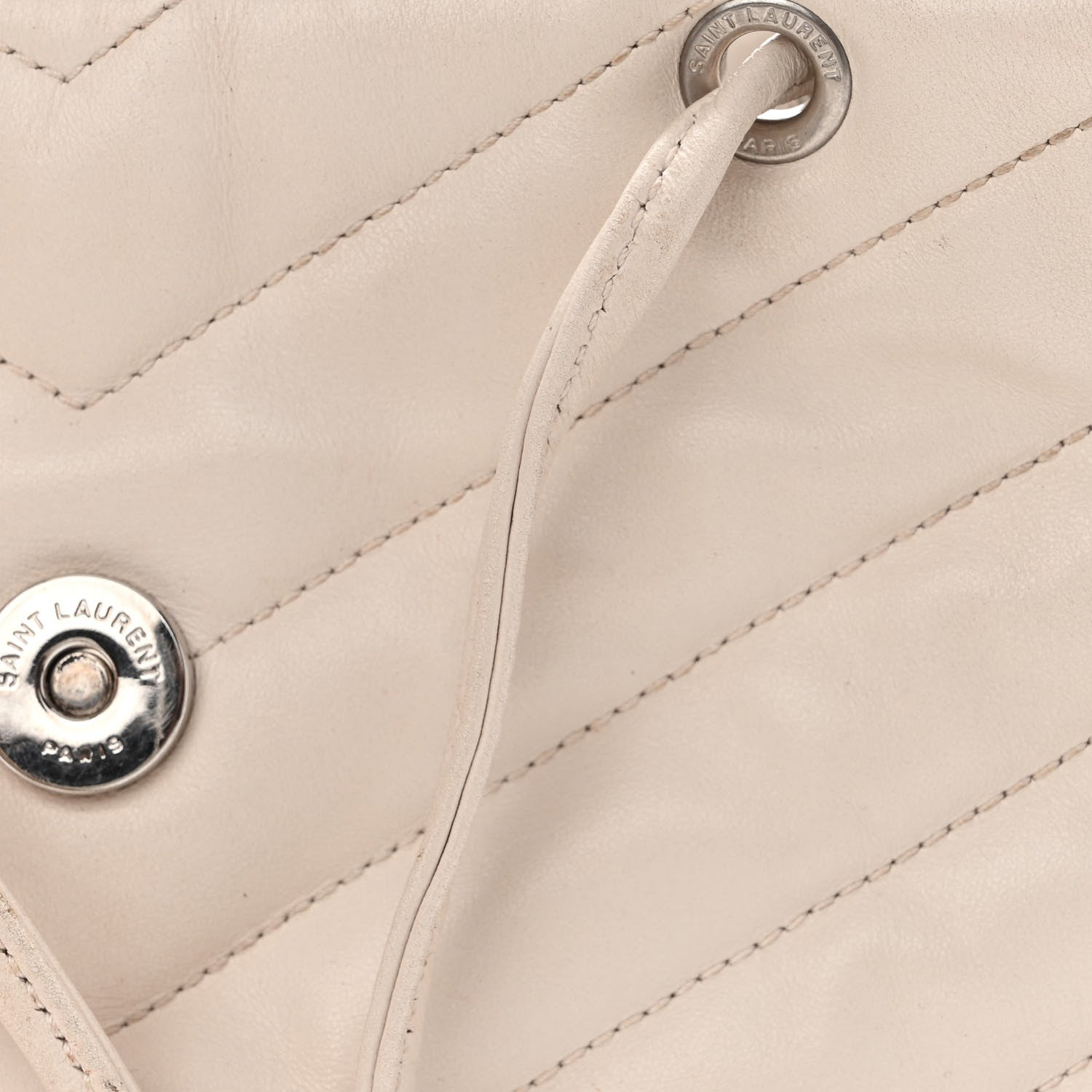 Saint Laurent Calfskin Y Quilted Monogram Small Loulou Backpack Cream Souffle 11 of 18
