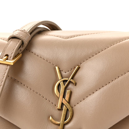 Saint Laurent Calfskin Y Quilted Monogram Toy Loulou Crossbody Bag Dark Beige 7 of 10