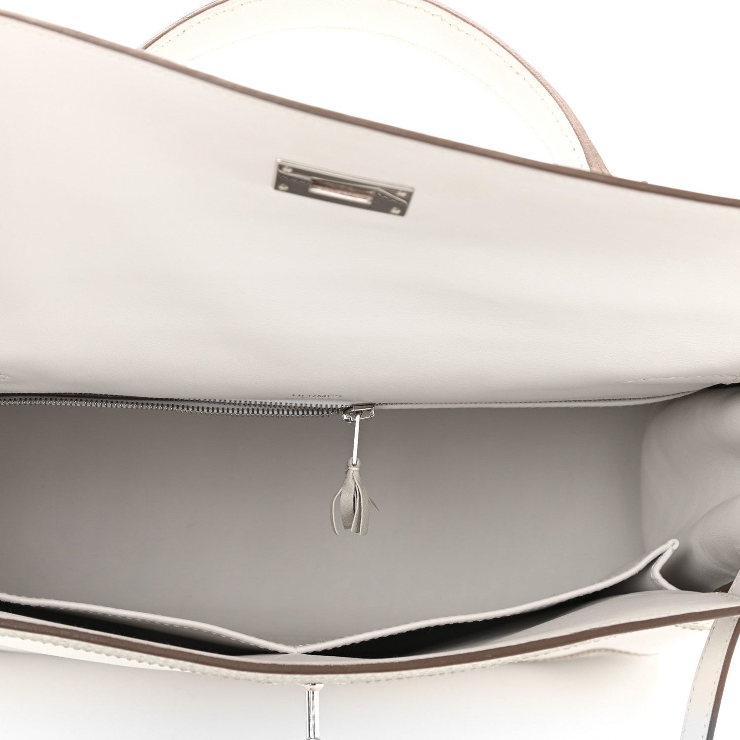 Hermes Swift Ghillies Kelly Retourne 32 White Gris Perle 6 of 10