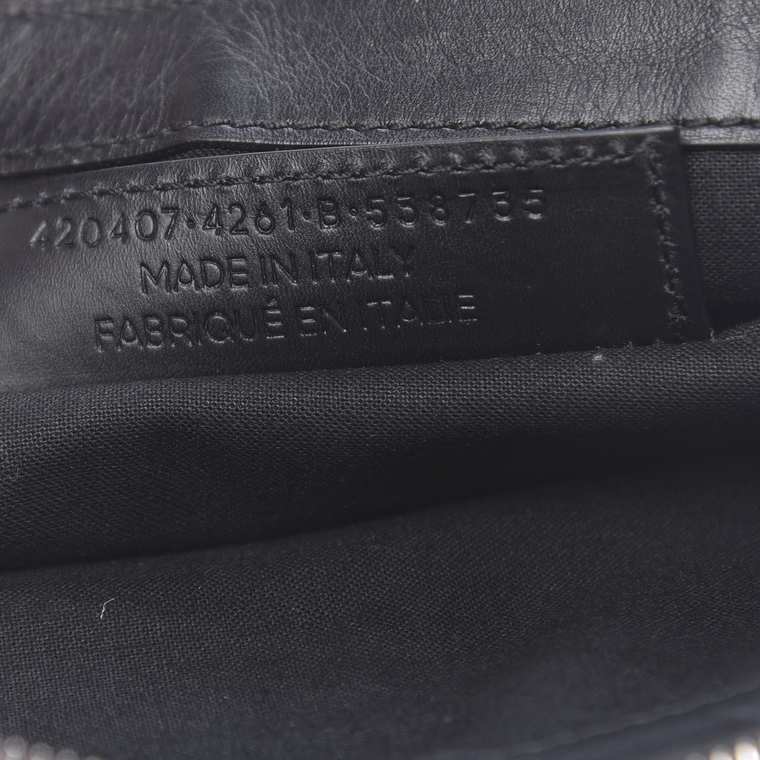 Balenciaga Calfskin Cotton Canvas Striped Logo Clutch Navy 7 of 11