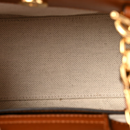 Gucci New Canvas Charisma Calfskin Crystal GG Monogram Mini Diana Tote Bag Camel Ebony 4 of 13