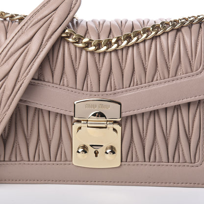 Miu Miu Lambskin Confidential Matelasse Chain Shoulder Bag Cipria 13 of 15