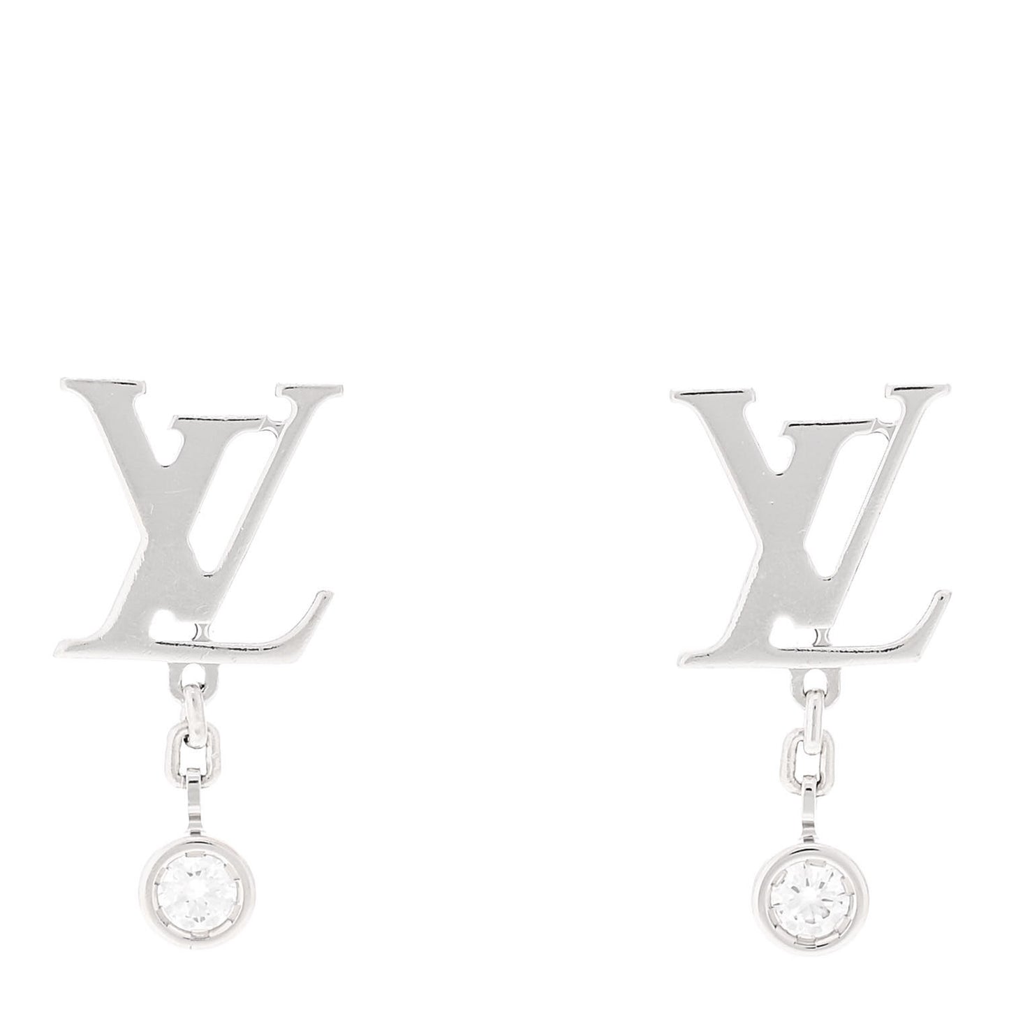 18K White Gold Diamond Idylle Blossom LV Stud Earrings