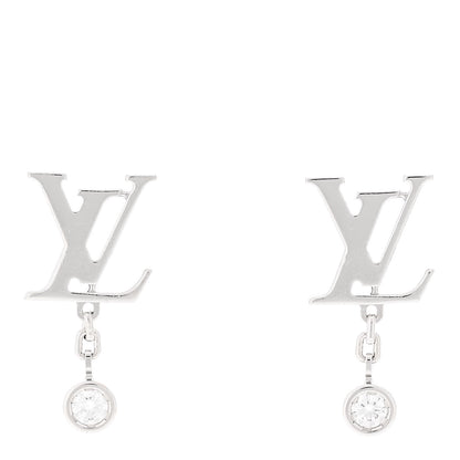Louis Vuitton 18K White Gold Diamond Idylle Blossom LV Stud Earrings 1 of 6