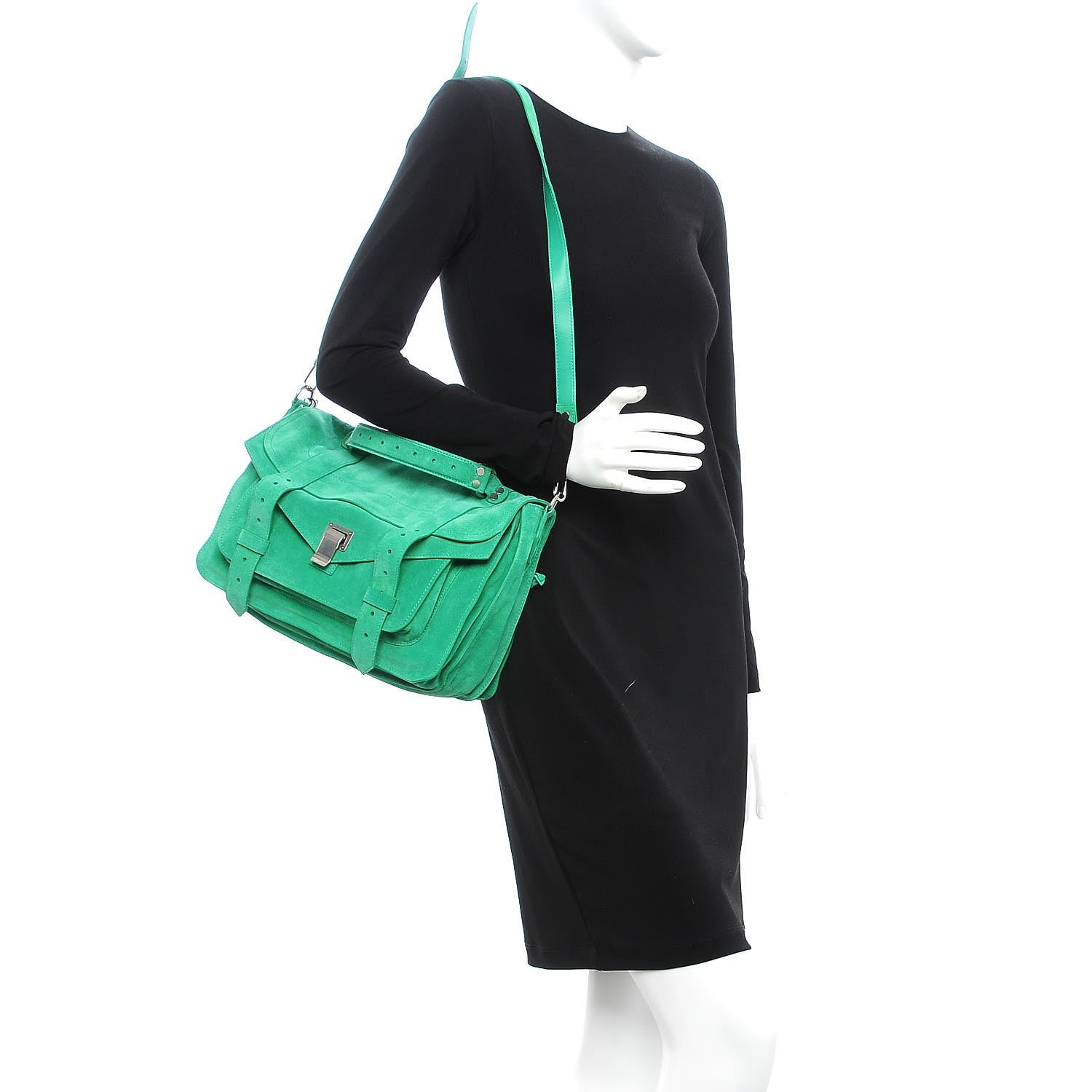 Proenza Schouler Suede Medium PS1 Satchel Aloe 2 of 10