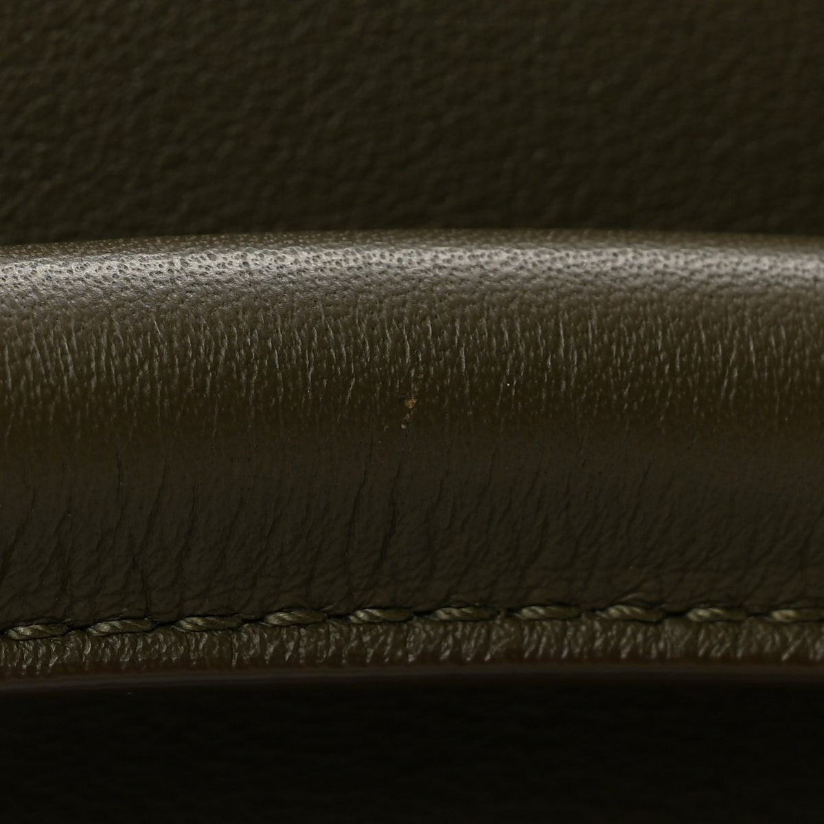 Calfskin Small Puzzle Edge Bag Dark Khaki Green