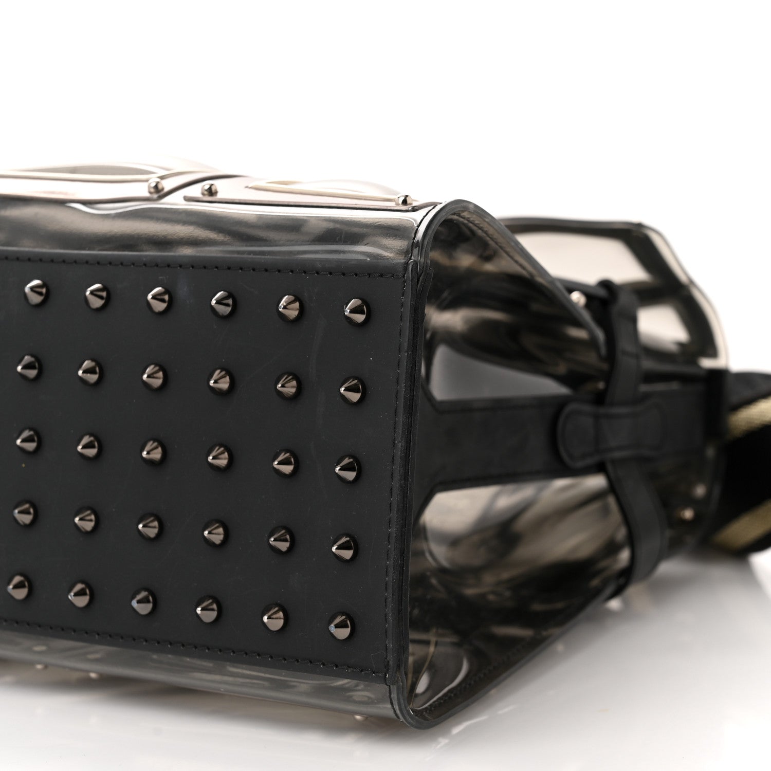 Delvaux Vinyl Gladiator Tempete Satchel Antique Silver Gold 9 of 10