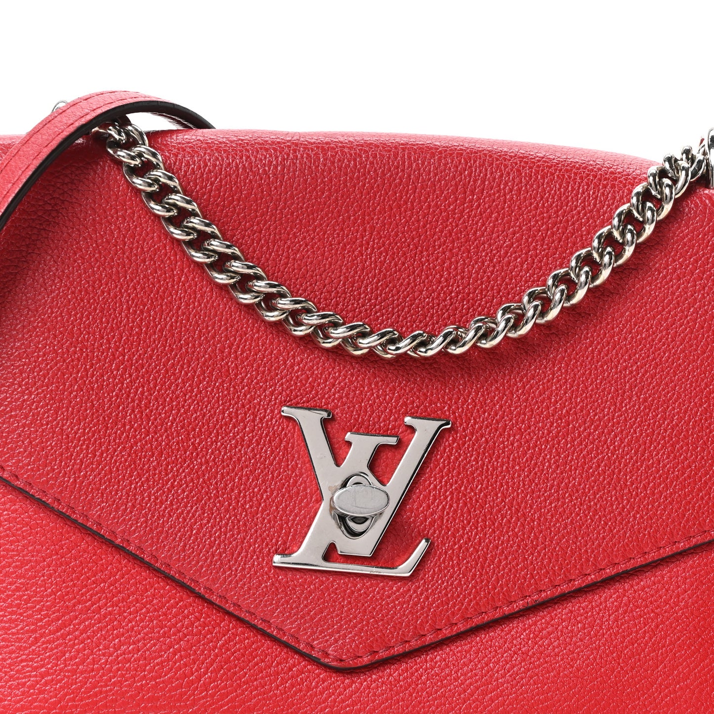 Soft Calfskin My Lockme Chain Bag BB Poppy