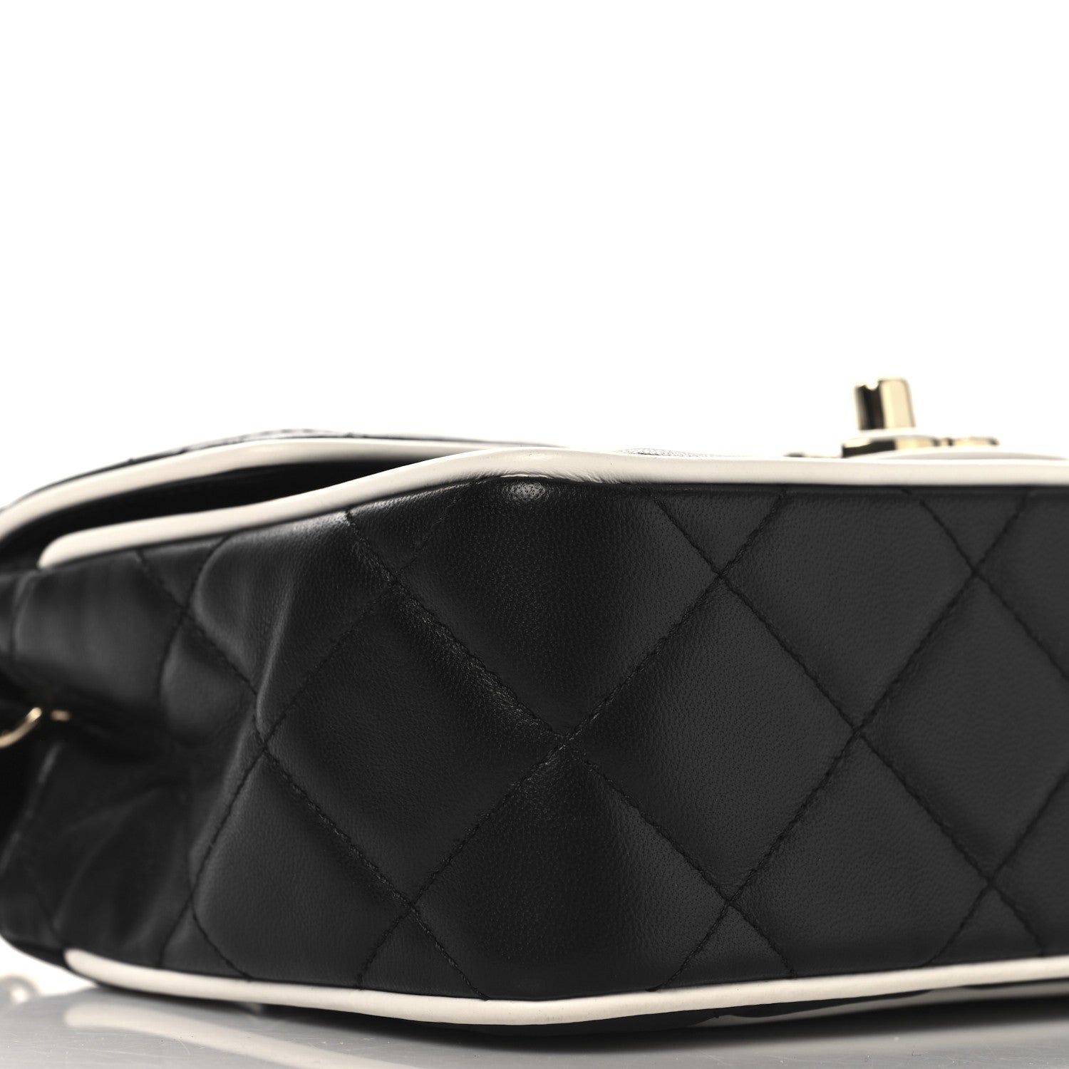 Chanel Lambskin Quilted Resin CC Mini Flap Bag Black White 9 of 11