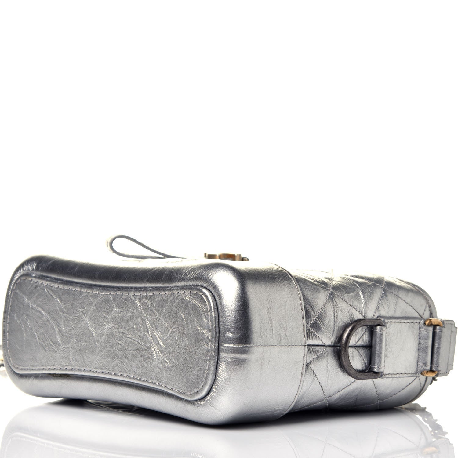 Chanel Metallic Aged Calfskin Quilted Small Gabrielle Hobo Silver 9 of 9