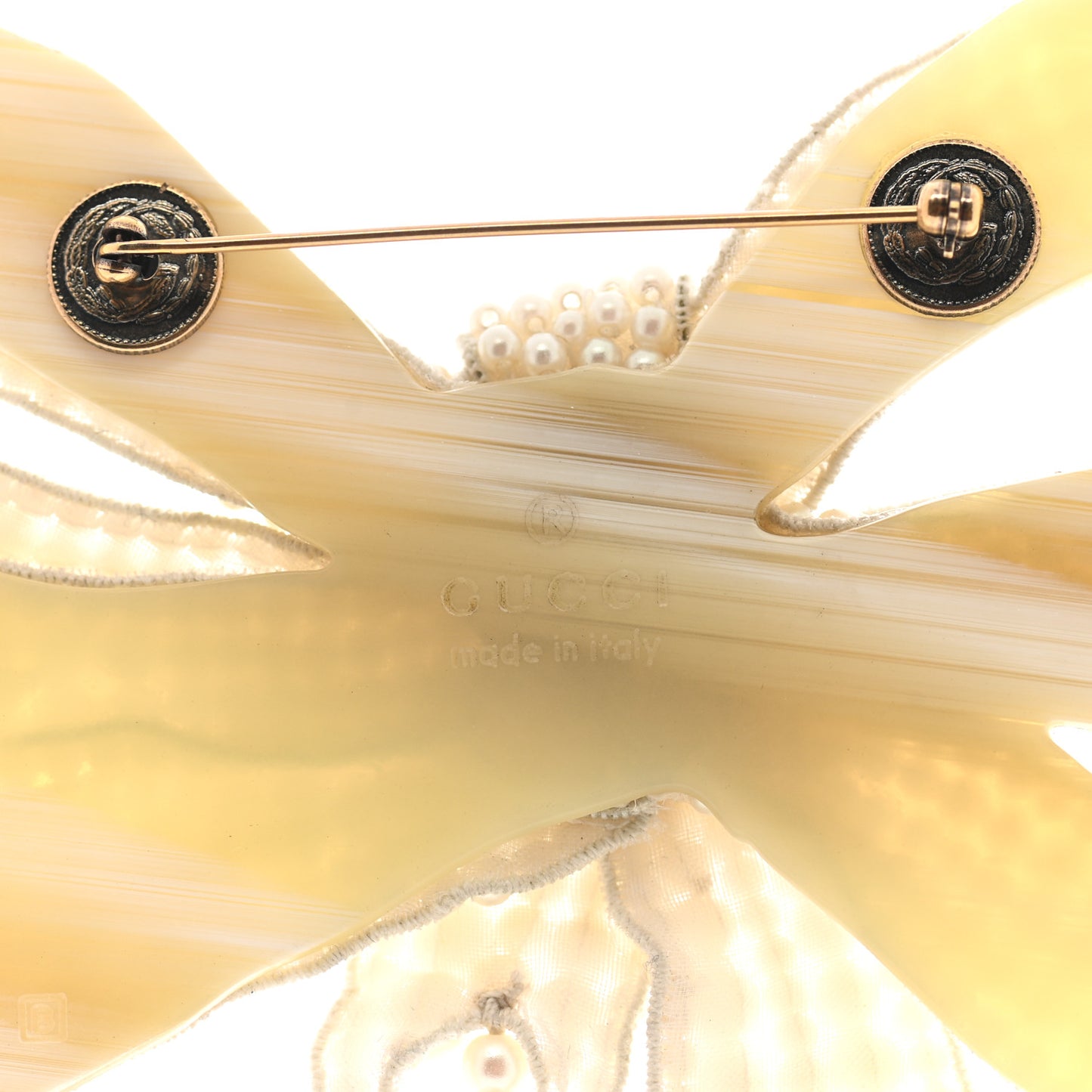 Pearl Bow Brooch White