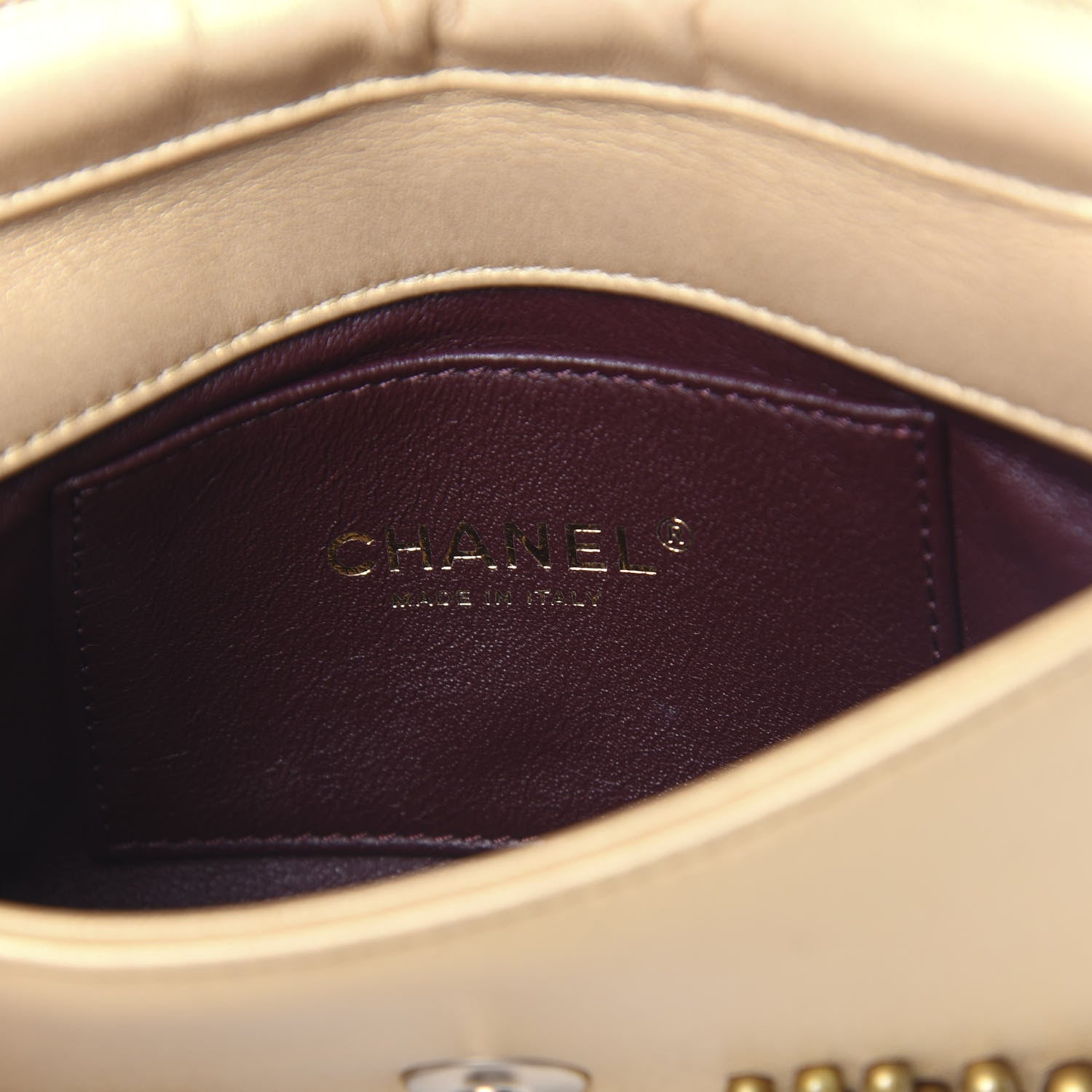Chanel Lambskin Pearls Flap Gold 6 of 10