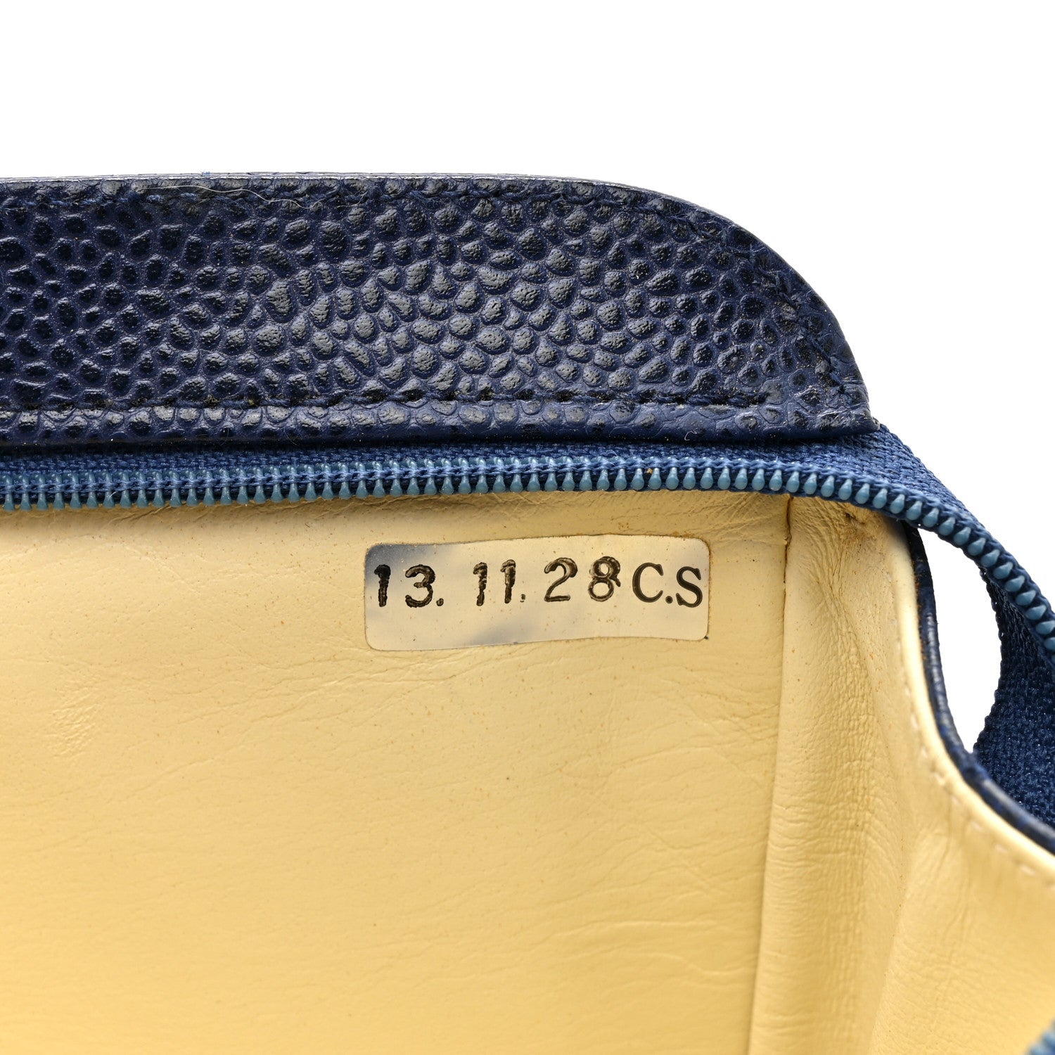 Chanel Caviar Timeless CC Cosmetic Pouch Blue 7 of 10