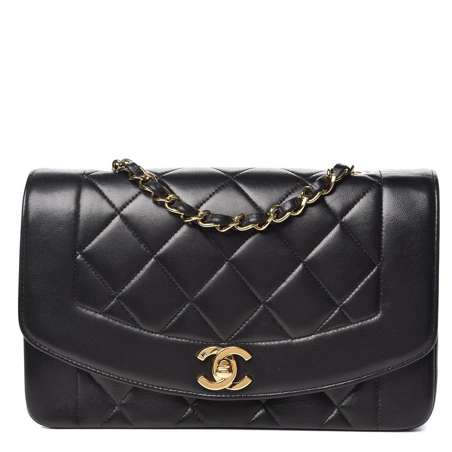 Lambskin Quilted Small Single Flap Black