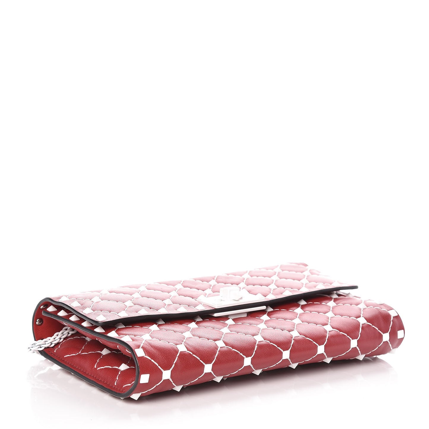 Lambskin Free Rockstud Spike Wallet On Chain Rosso Valentino