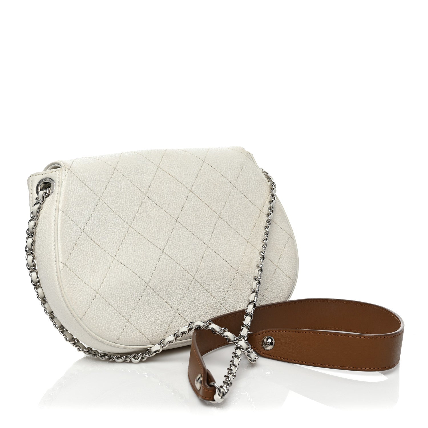 Chanel Calfskin Stitched Messenger Flap White 3 of 13