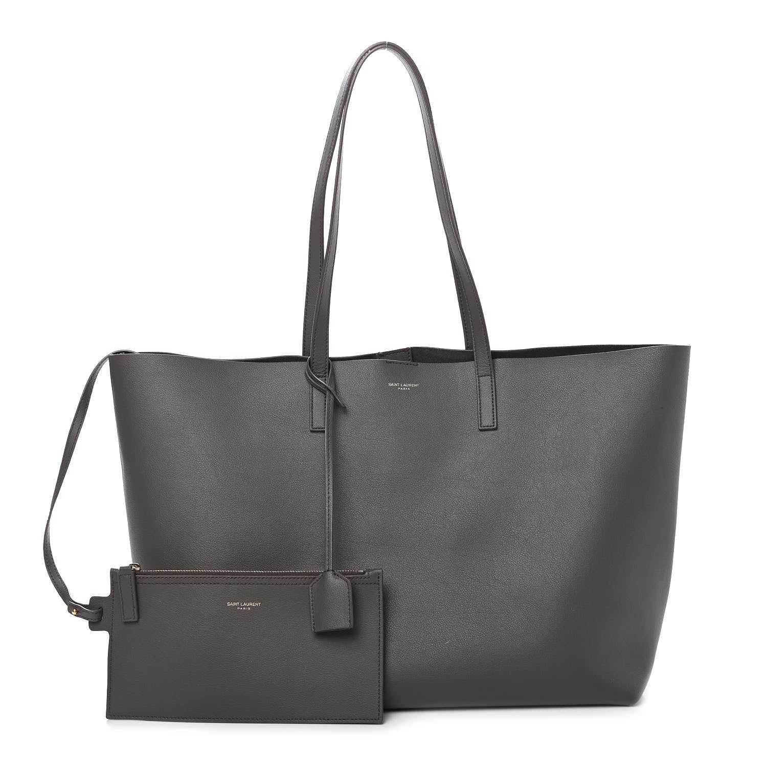 Saint Laurent Calfskin Large Shopping Tote Earth 1 of 9