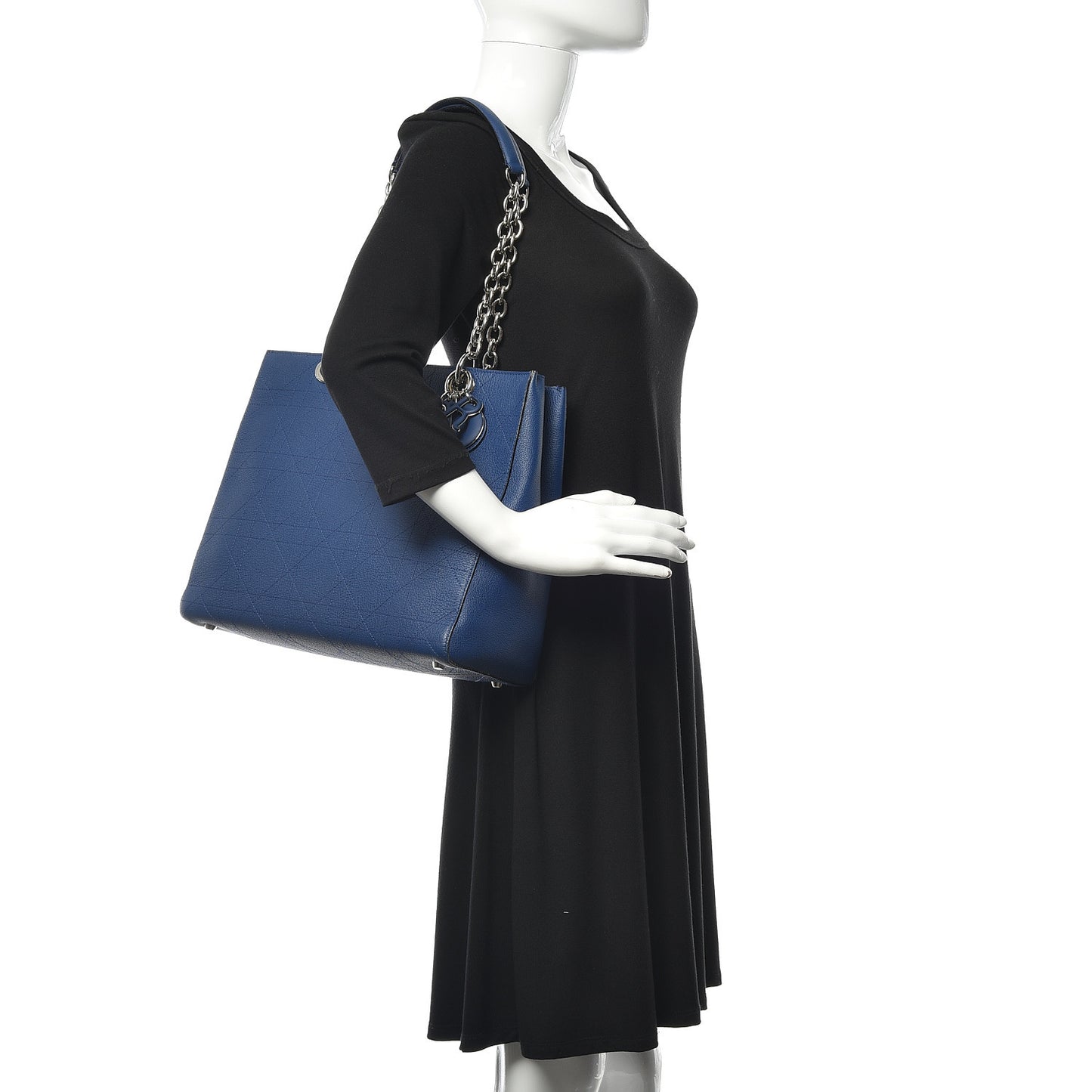 Grained Calfskin Cannage Medium Ultradior Tote Blue