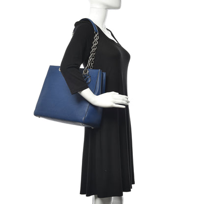 Christian Dior Grained Calfskin Cannage Medium Ultradior Tote Blue 2 of 10