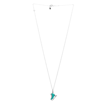 Tiffany Sterling Silver Enamel Ice Skate Charm Necklace Blue 3 of 4