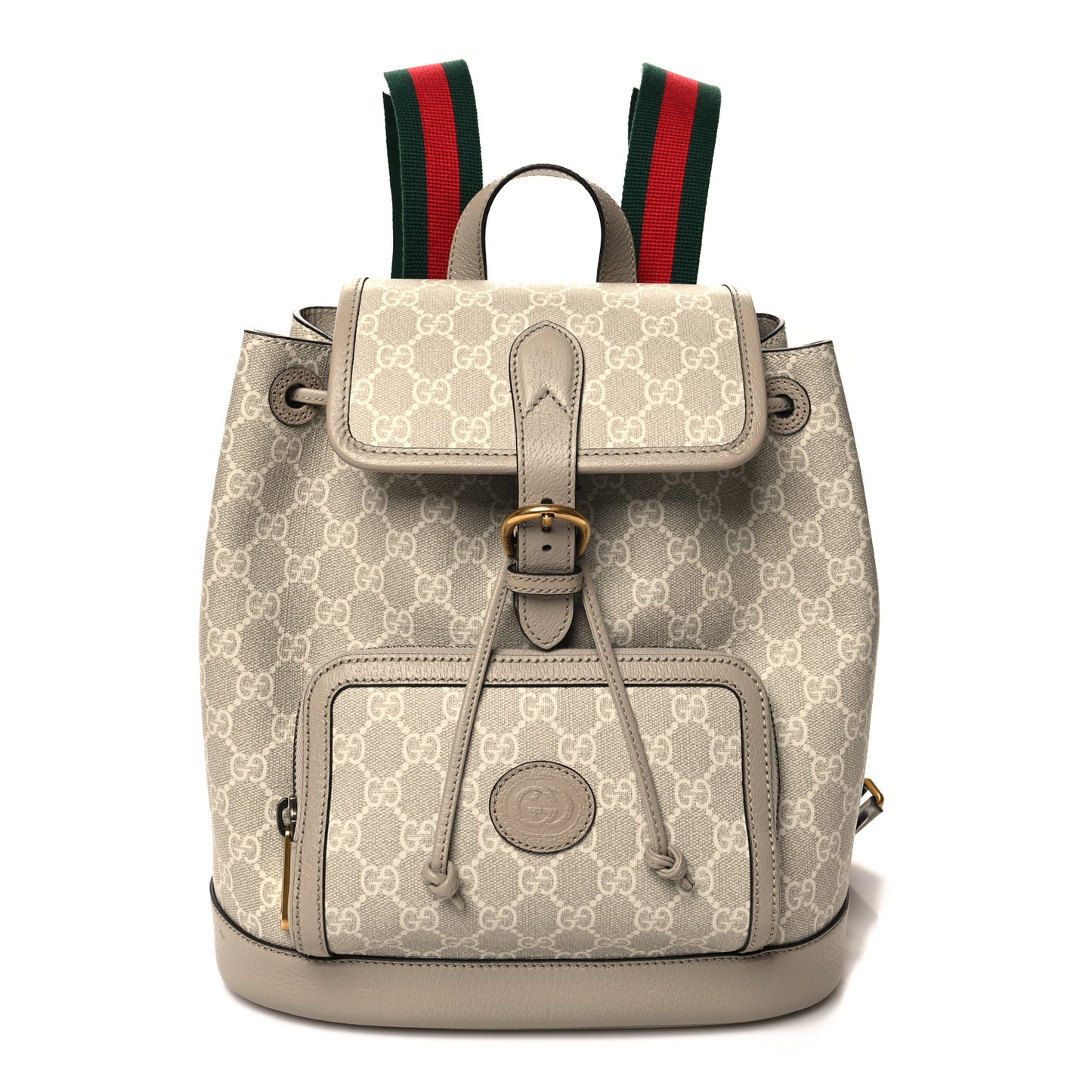 am Azalea Calfskin Retro Interlocking G Buckle Backpack Beige Mystic White