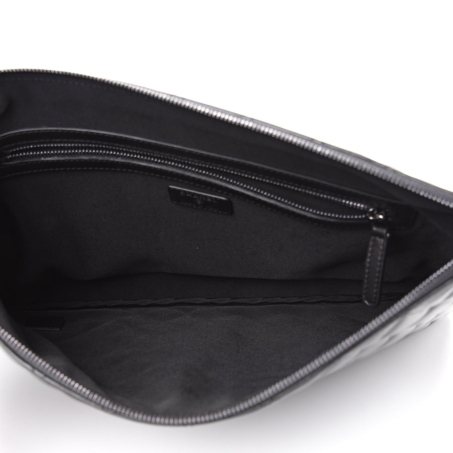 Chanel Lambskin Quilted Large Cosmetic Case Black 4 of 7