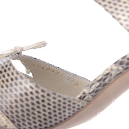 Gucci Snakeskin Sandals 7.5 Roccia Mystic White 10 of 11