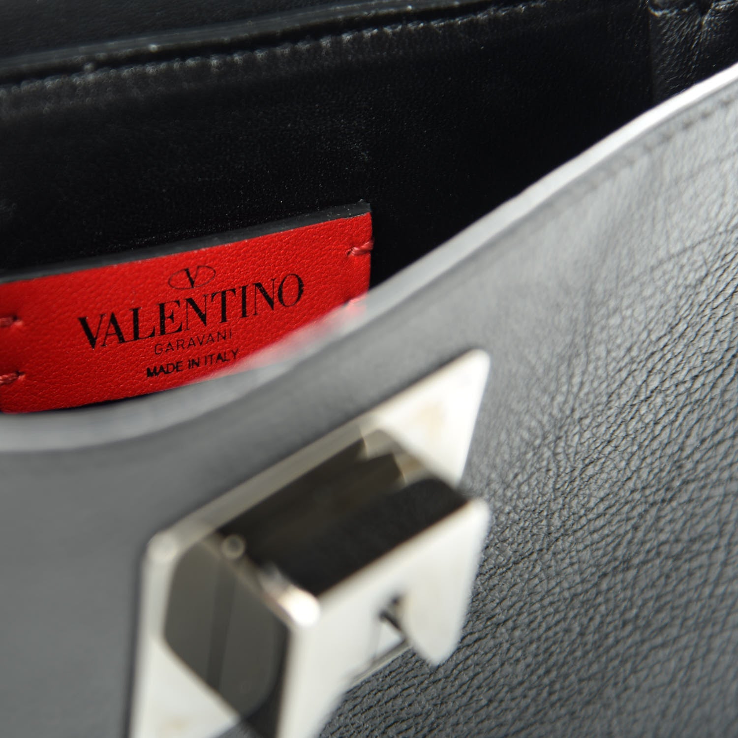 Valentino Garavani Calfskin Small VRing Crossbody Bag Black 9 of 11