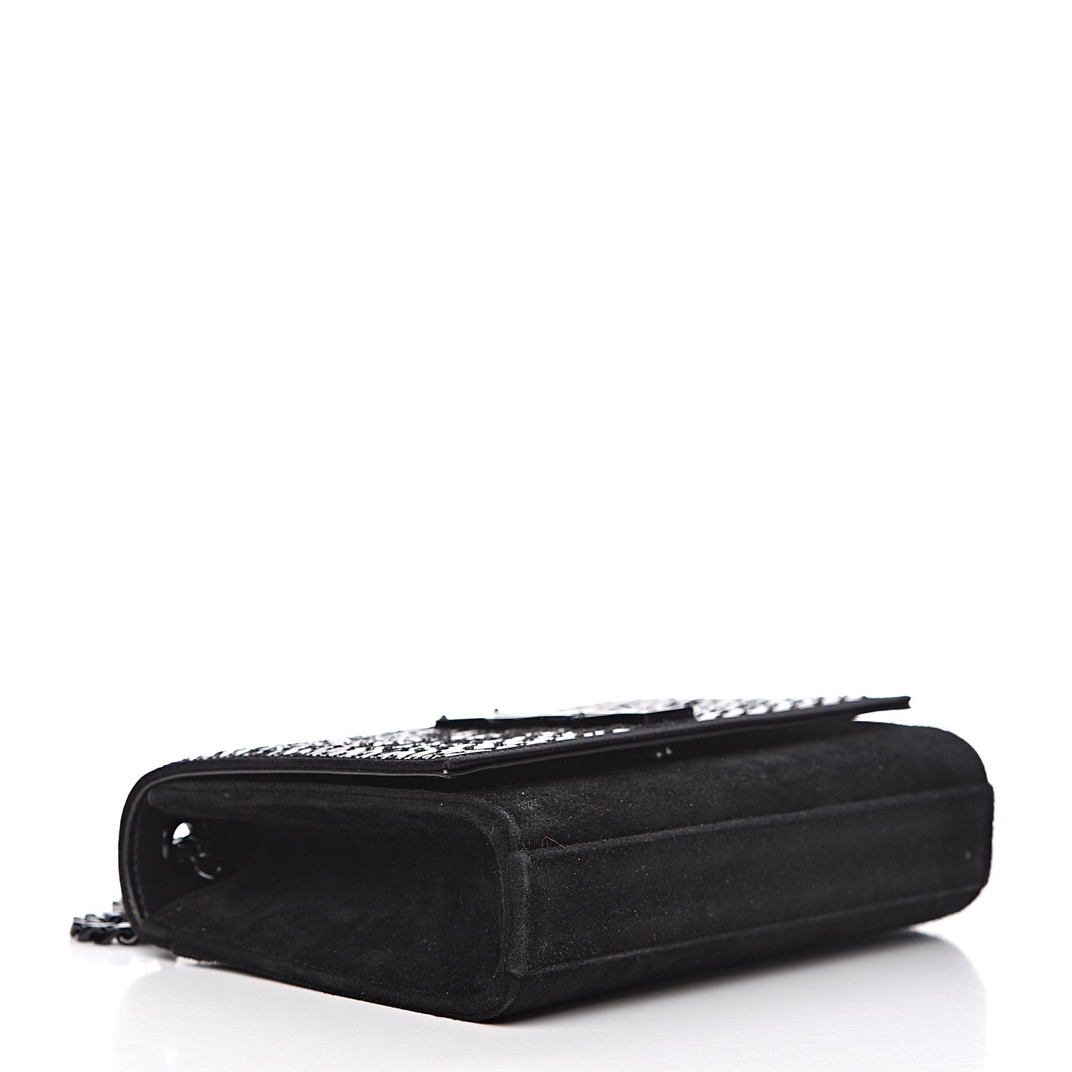 Saint Laurent Suede Sequin Monogram Small Kate Shoulder Bag Black 4 of 10