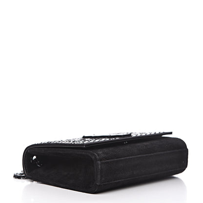 Saint Laurent Suede Sequin Monogram Small Kate Shoulder Bag Black 4 of 10