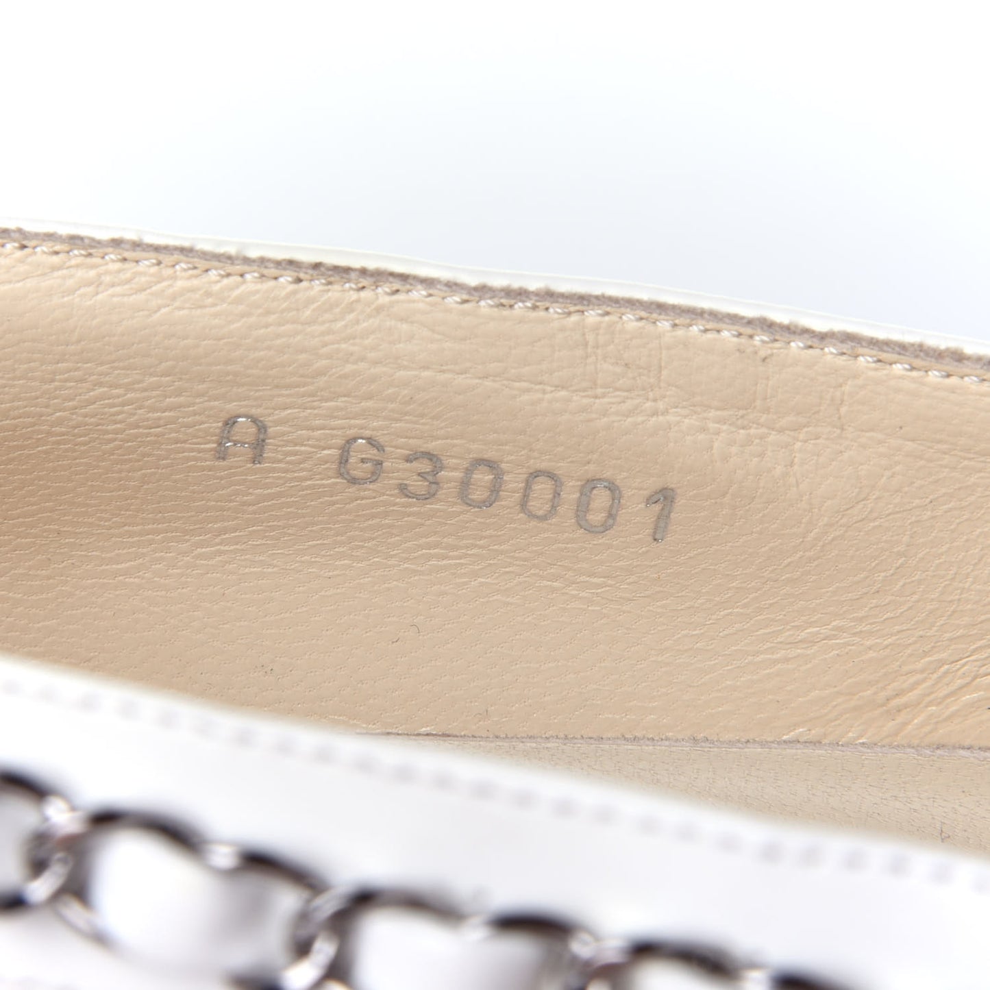 Calfskin Chain Mocassin Loafers 37.5 White