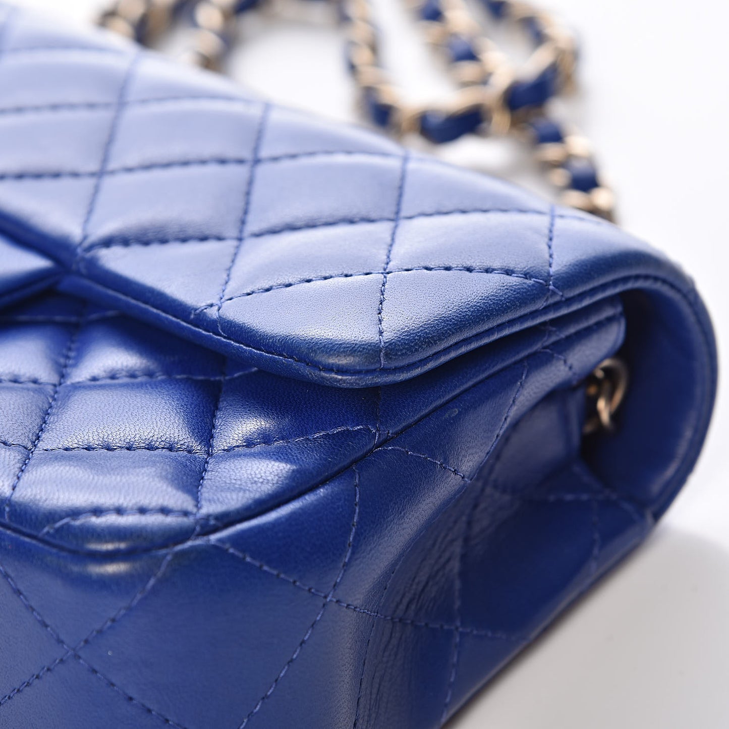 Lambskin Quilted Mini Rectangular Flap Royal Blue