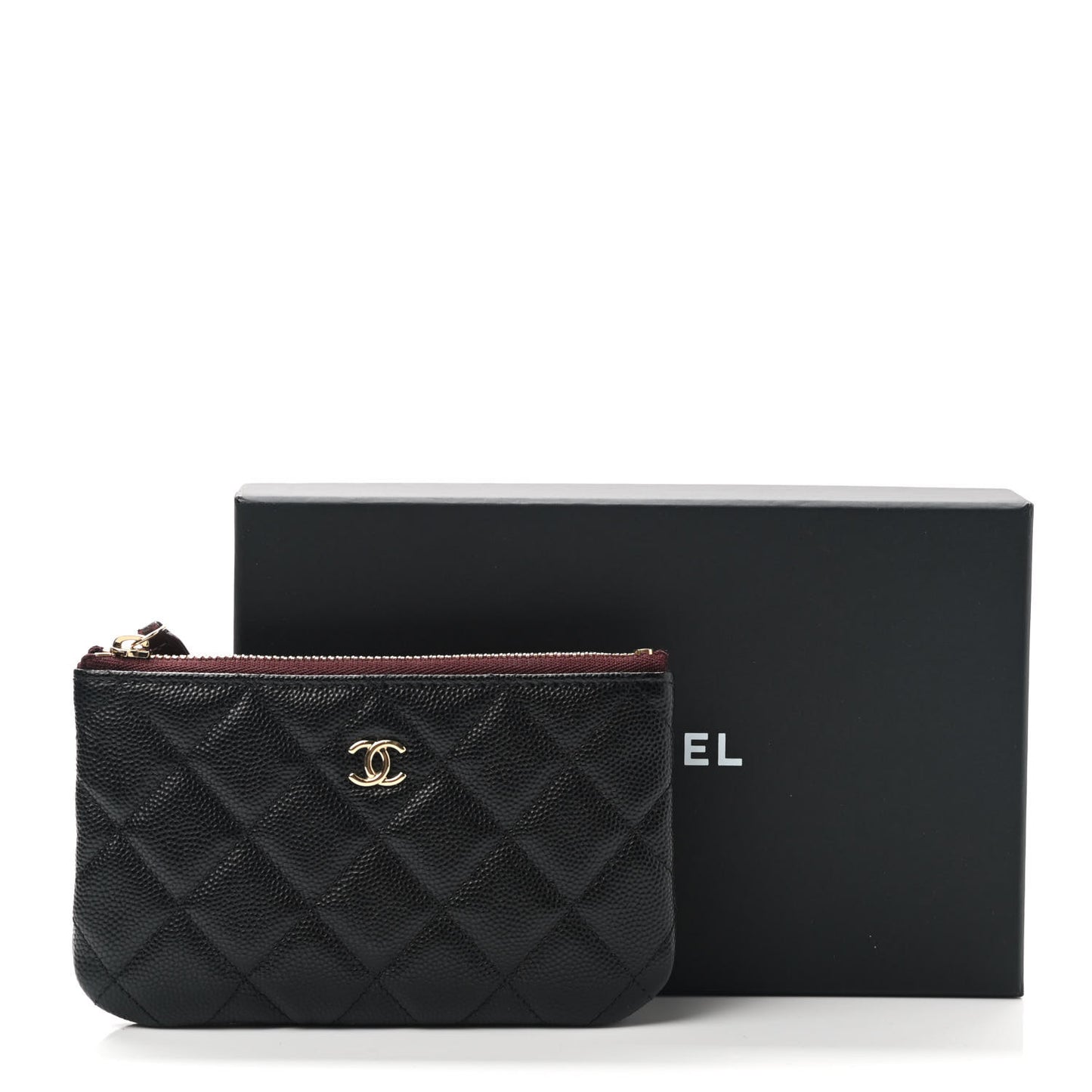 Caviar Quilted Small Cosmetic Case Black