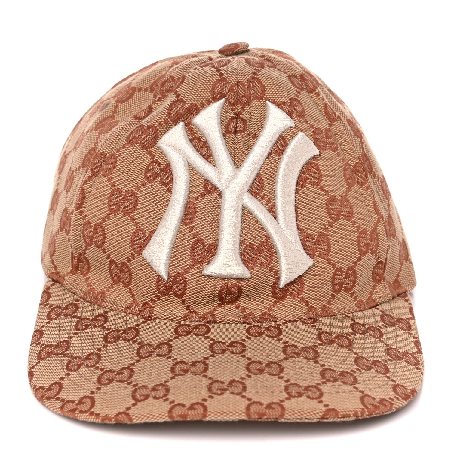 Gucci X MLB Monogram NY Yankees Baseball Hat 55-59 Beige Ruggine 2 of 7