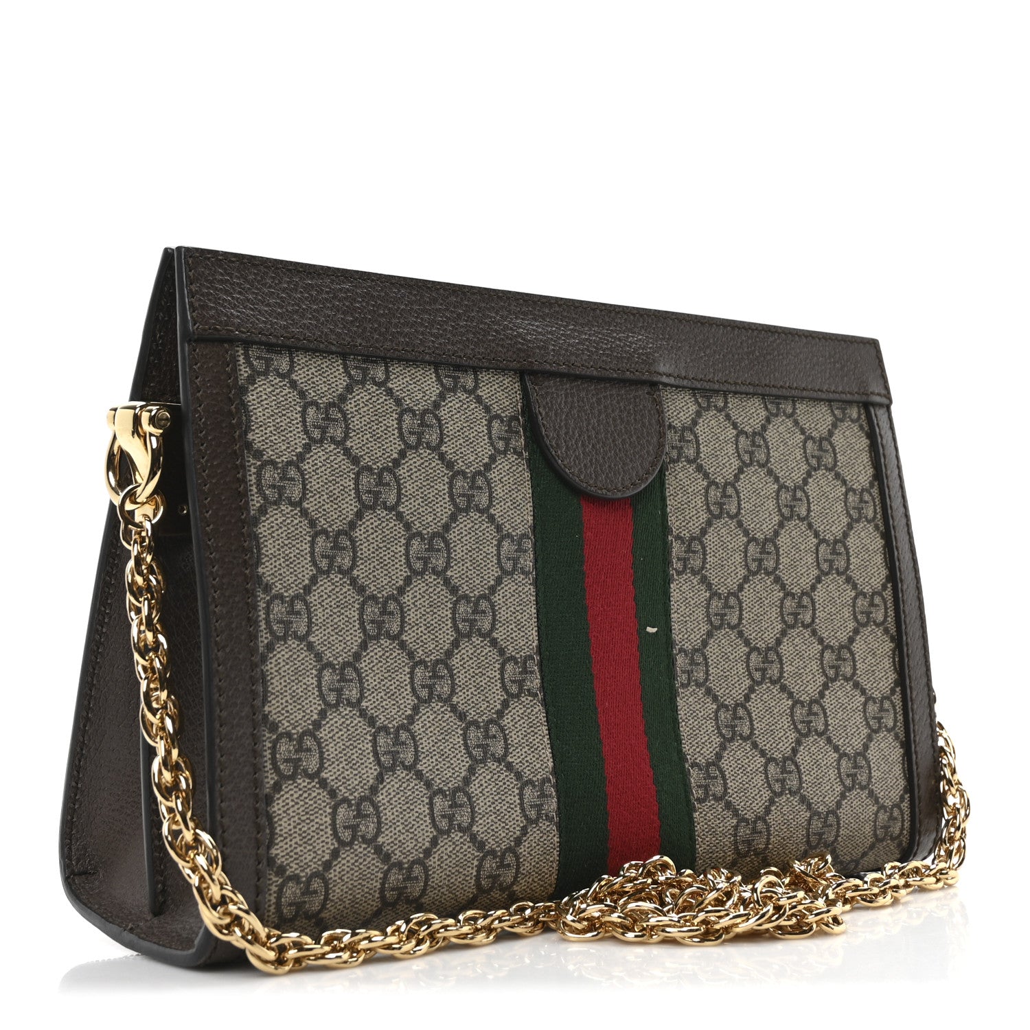 Gucci GG Supreme Monogram Web Small Ophidia Chain Shoulder Bag Brown 2 of 9