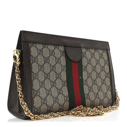 Gucci GG Supreme Monogram Web Small Ophidia Chain Shoulder Bag Brown 2 of 9