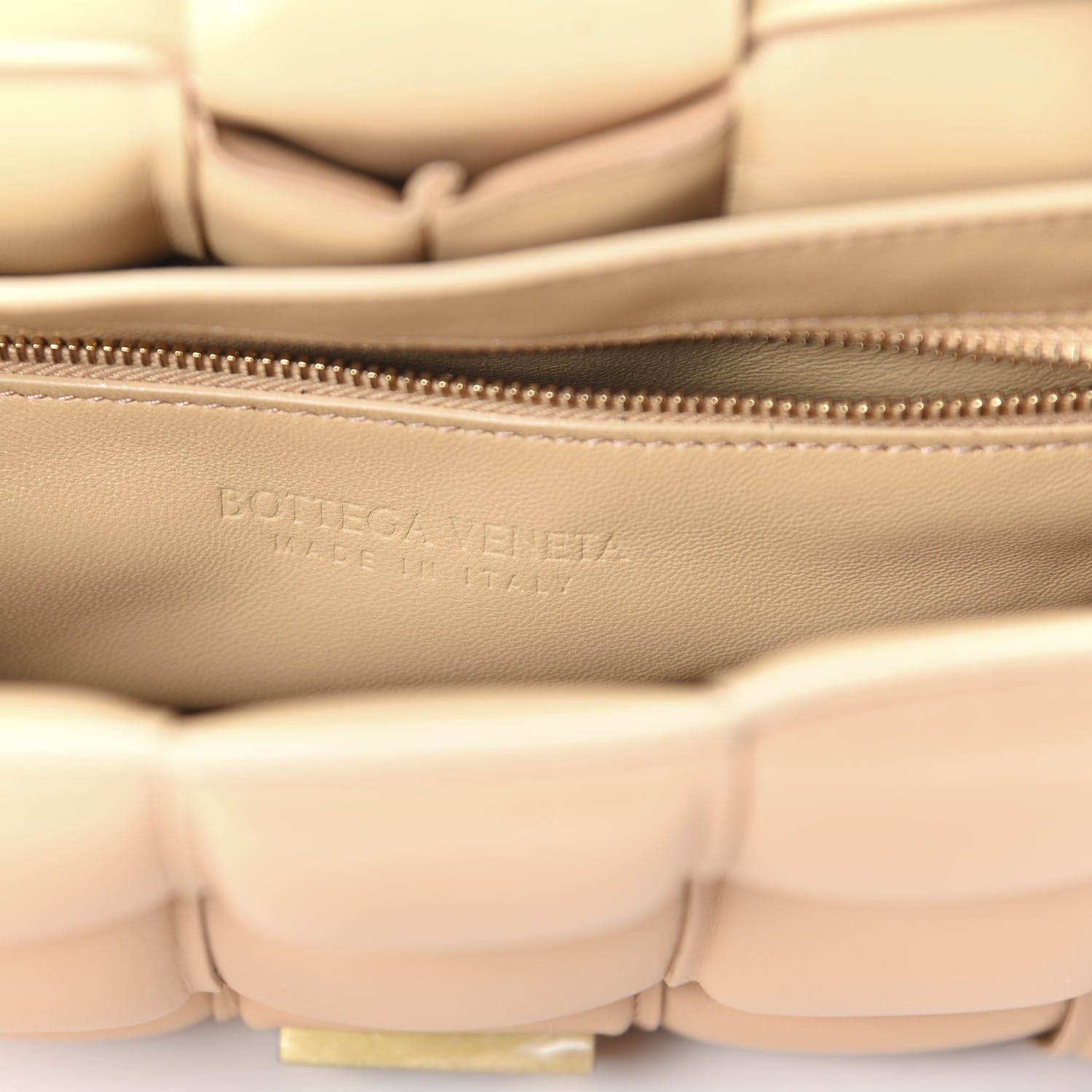 Bottega Veneta Lambskin Maxi Intreccio Padded Chain Cassette Crossbody Bag Almond 8 of 9