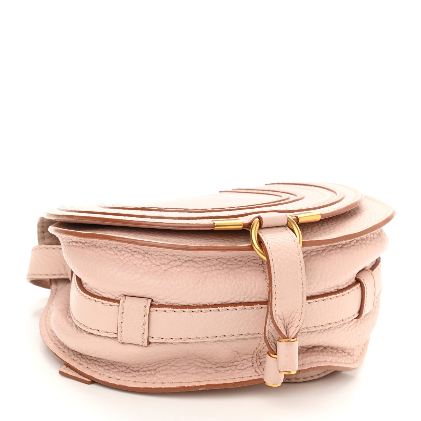 Calfskin Mini Marcie Round Crossbody Bag Blush Nude