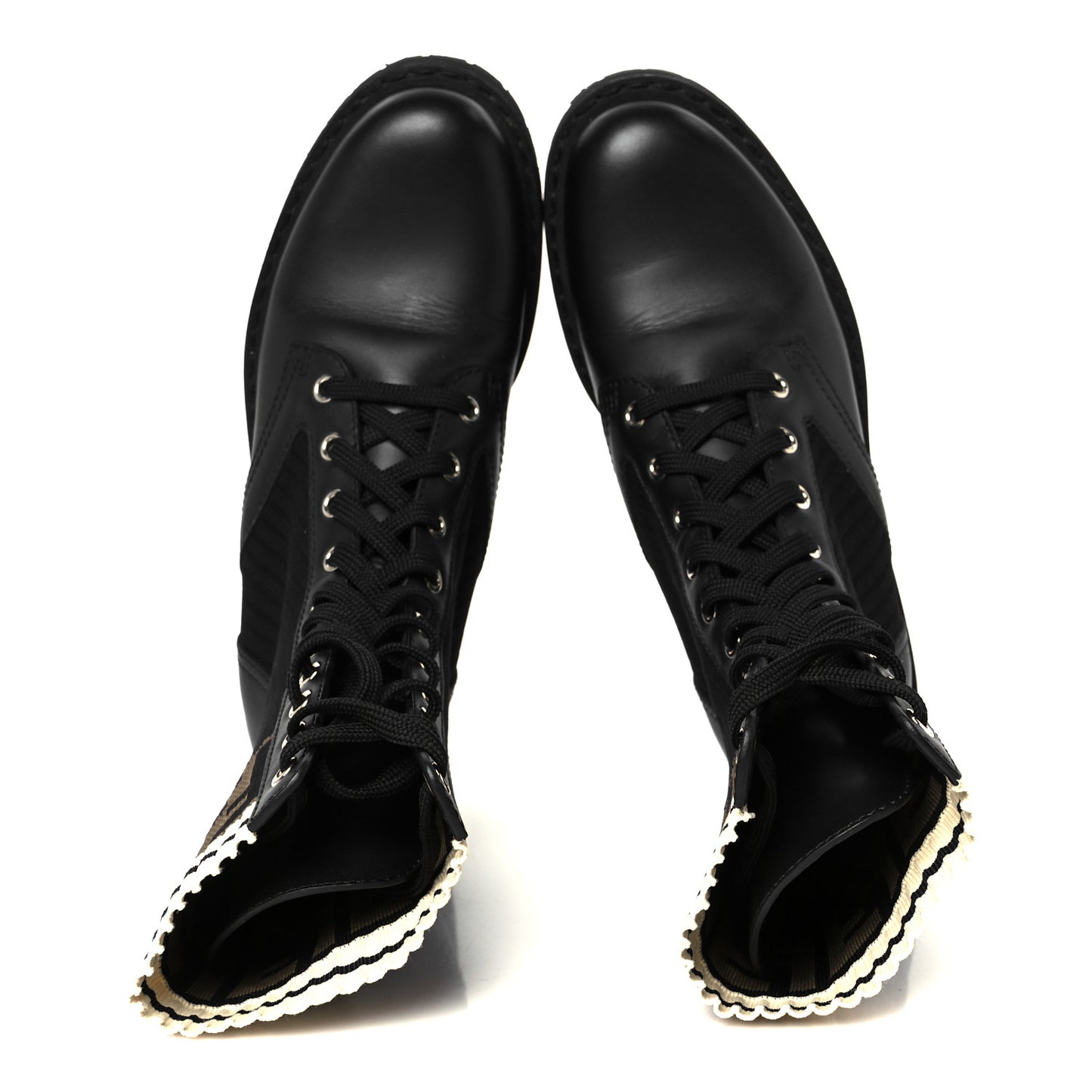 Calfskin Stretch Fabric Rockoko Biker Boots 36 Tobacco Black Marino