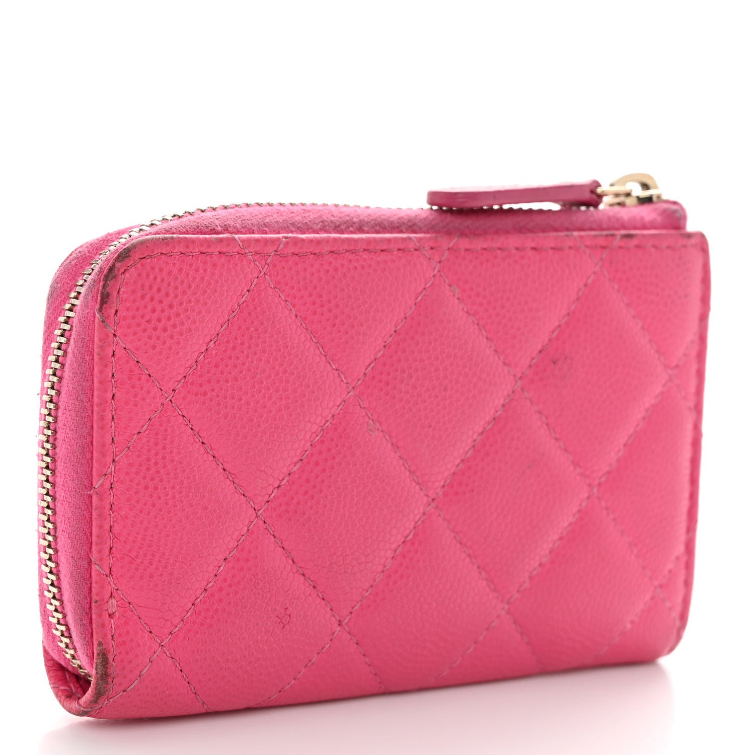 Chanel Caviar Quilted Zipped Key Holder Case Pink 3 of 10