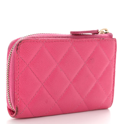 Chanel Caviar Quilted Zipped Key Holder Case Pink 3 of 10