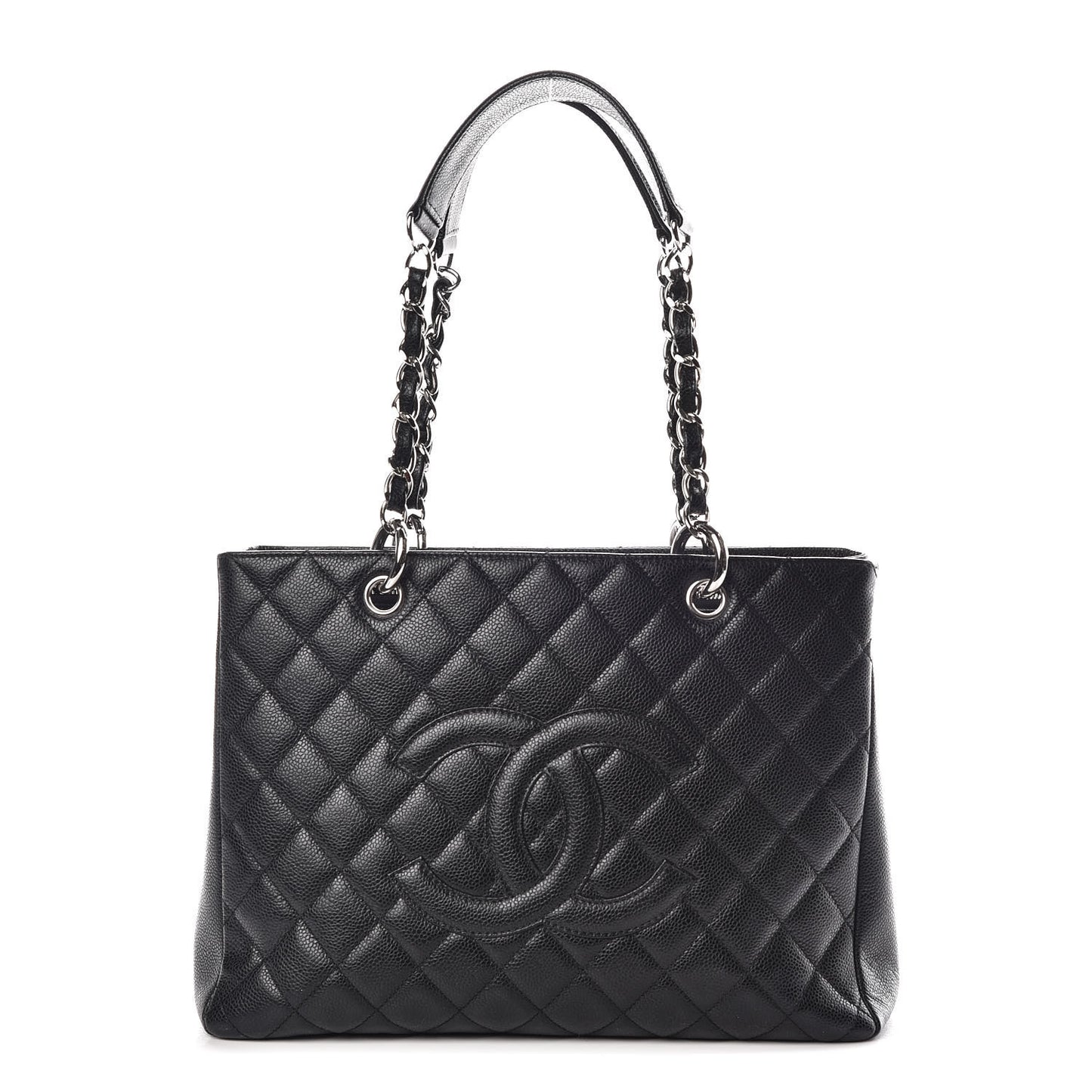 Caviar Quilted Grand Shopping Tote GST Black