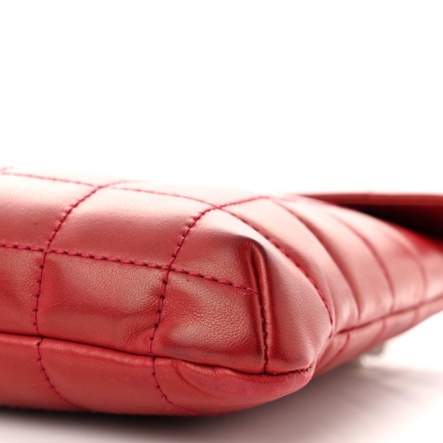 Chanel Lambskin Chocolate Bar Mademoiselle Flap Shoulder Bag Red 10 of 11
