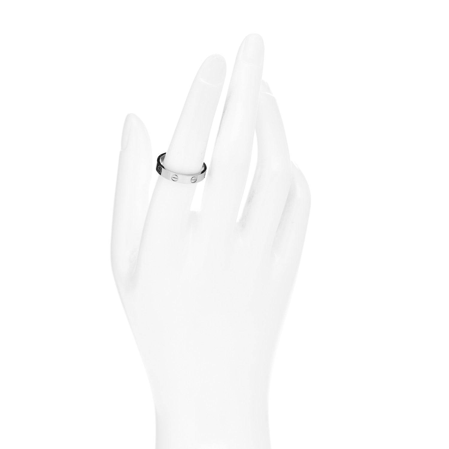 Cartier 18K White Gold 3.5mm LOVE Wedding Band Ring 55 7.25 2 of 4